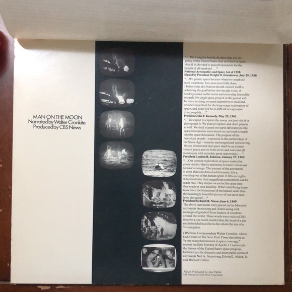 Walter Cronkite CBS News Man On The Moon Vinyl Lp - Picture 3 of 8